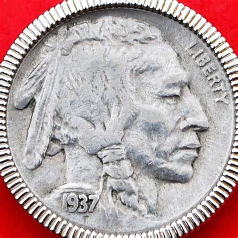 Us 1937 Indian Head Buffalo Nickel 5 Cent Coin Solid 925 Etsy