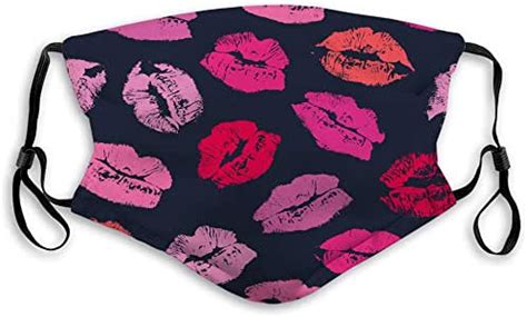 Amazon Com NYNELSONG Washable Reusable Mouth Covers Imprint Kiss Red Lips Face Covers Home