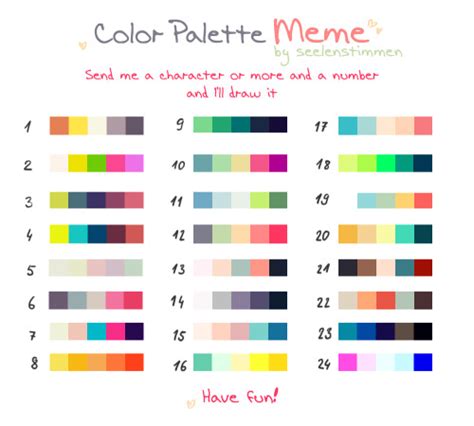 Color Palette Meme On Tumblr