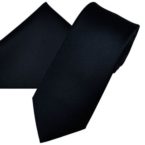 Plain Navy Blue Men S Satin Tie Pocket Square Handkerchief Set From