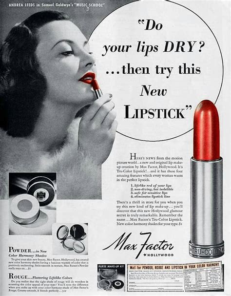 Max Factor 1939 Vintage Makeup Ads Lipstick Makeup Ads