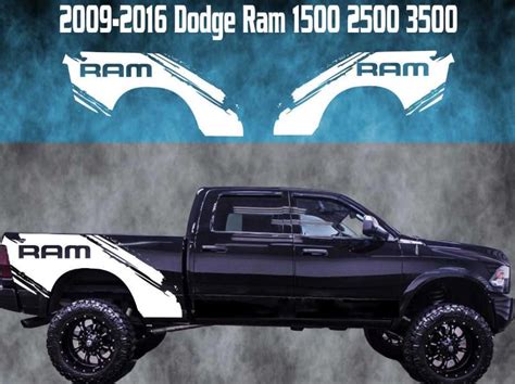 2009 2016 Dodge Ram Splash Vinyl Decal Graphic Truck Bed Stripes 1500