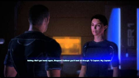 Mass Effect 1 Ashley Spends The Night In Shepards Bunk Romance Youtube