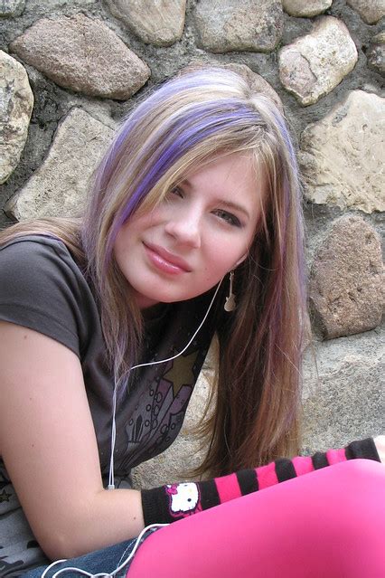 Purple Streaks Purple Streaks In Her Hair For The Summer Sasha