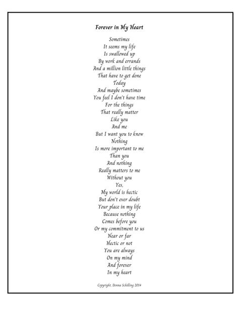 Forever In My Heart Instant Digital Download Love Poem Poem Etsy