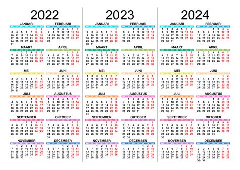 Kalender Voor 2022 2023 2024