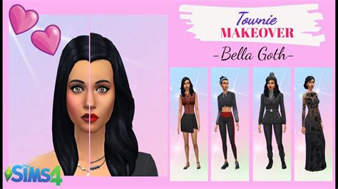 The Sims 4 Bella Goth Townie Makeover 🥀 No Cc Youtube