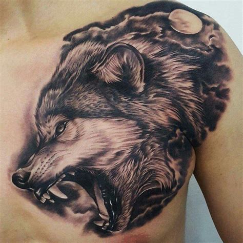 Possible Chest Tattoo Wolf Tattoos Cool Chest Tattoos Chest Tattoo Wolf