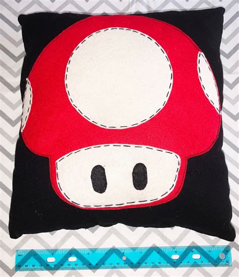 Super Mushroom Mario Brothers Pillow Etsy