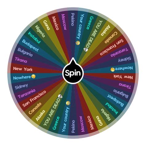 Places To Go Spin The Wheel App