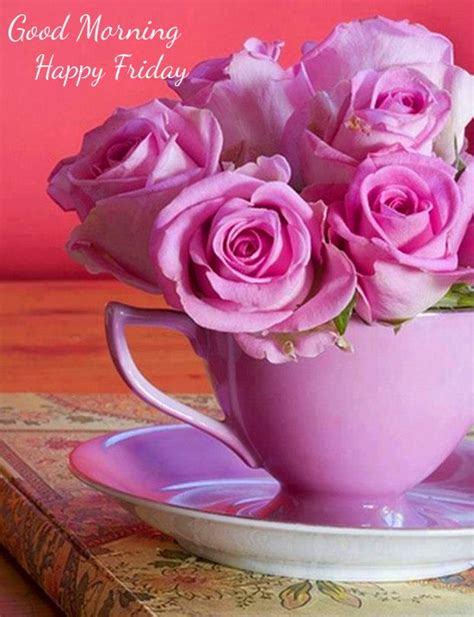 Good Morning Happy Friday Pink Roses Pictures Photos And Images For