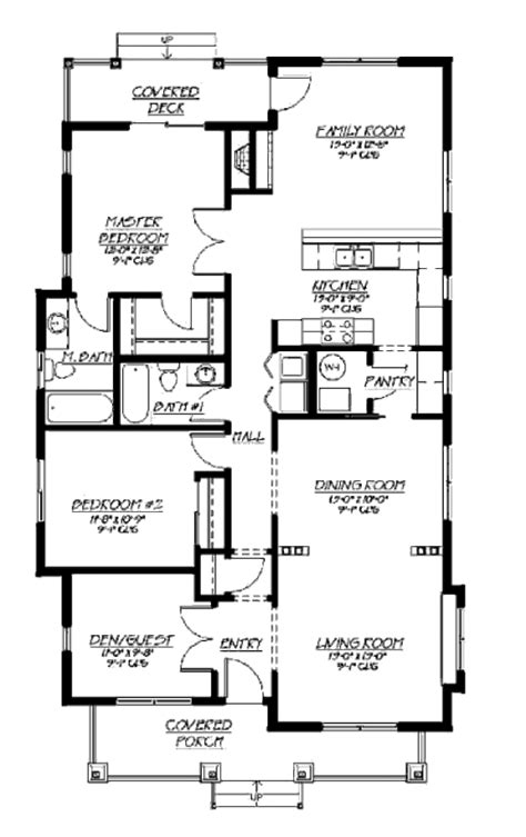 1500 Sq Ft Single Story House Floor Plans Bungalow Houseplans Craftsman