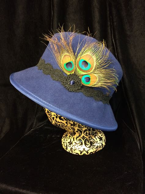 Wool Felt Hat With Peacock Feathers By Katherine Livengood Hats Wool