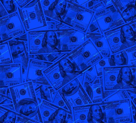 Blue 100 Dollar Bills Cash Money Seamless Digital Paper Background