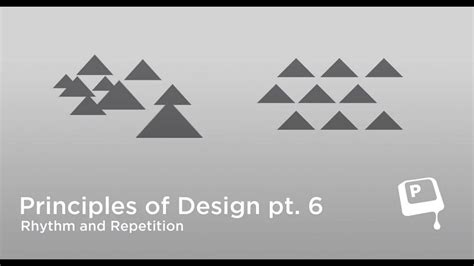 Rhythm can be thought of as a repetitive element that creates a sense of organized movement. Principles of Design - Repetition (CtrlPaint.com) - YouTube