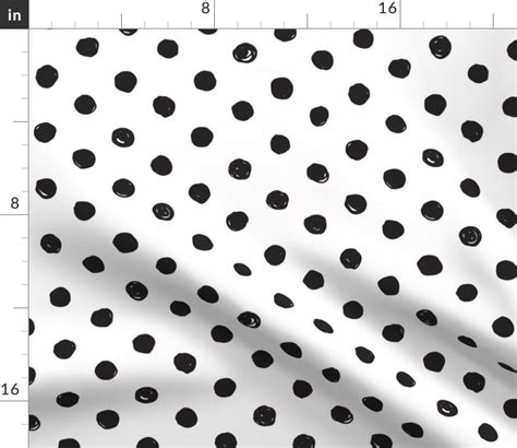 Spoonflower Fabric Black White Dots Medium Polka Modern Simple Printed On Linen Cotton Canvas