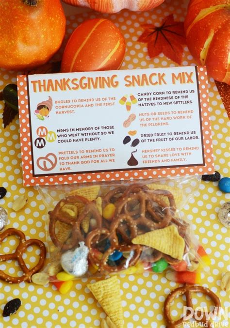 Thanksgiving Snack Mix Free Printable Snack Mix Tags