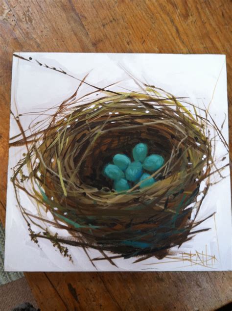 True Blue Nest Art By Roxanne Spradlin 12x 12 Acrylic On Canvas 100