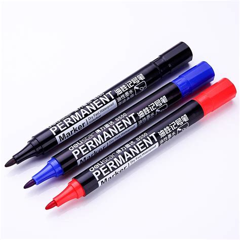 Buy 3pcs Oil Ink Permanent Marker Pen Waterproof Black Blue Red Color