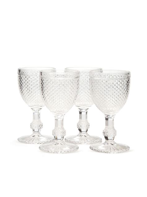 Pressed Glass Goblets Set Of 4 By Rosanna Inc At Gilt Glass Pressed Glass Goblet