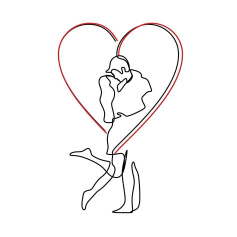 Couple In Love One Line Drawing In Digital Art Prints Abstract Line Art Line Drawing