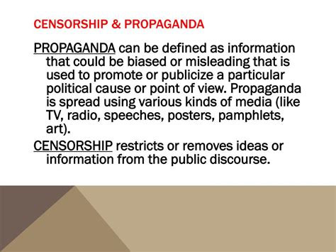 Ppt Propaganda And Censorship Powerpoint Presentation Free Download