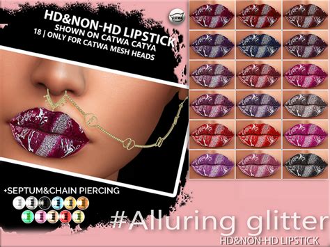 second life marketplace sintiklia lipstick piercing alluring glitter hd® catwa