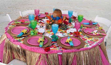 Tropical Tablescape In 10 Easy Steps Luau Party Decorations Luau