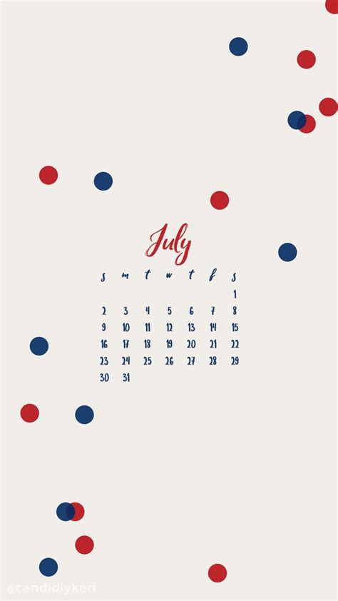 Blue Red And White 4th Of July Summer July Calendar 2017 Wallpaper You