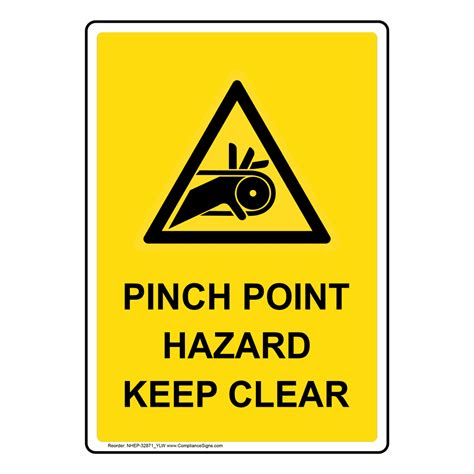 Portrait Pinch Point Hazard Keep Clear Sign With Symbol Free Nude