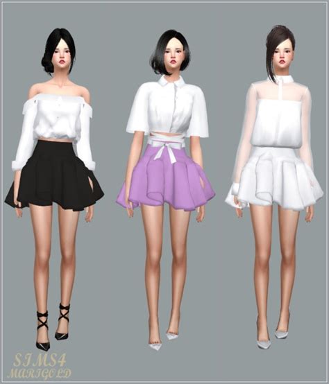 Sims 4 Ccs The Best Big Flare Mini Skirt And Skater Mini