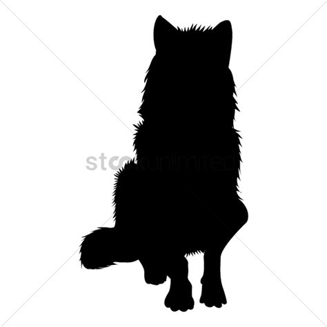 Silhouette Of Sitting Wolf Vector Image 1501686
