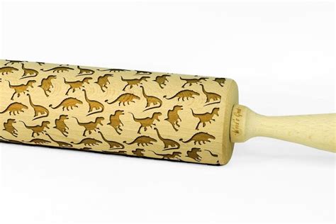 Engraved Rolling Pin Wooden Laser Cut Any Pattern Cookies Embossed