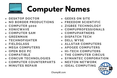 300 Computer Names Smart Ideas For Your New Pc