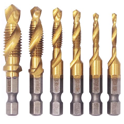 Buy Wolfride 6pcs Tapping Drill Bit Set Metric Drill Tap Combination