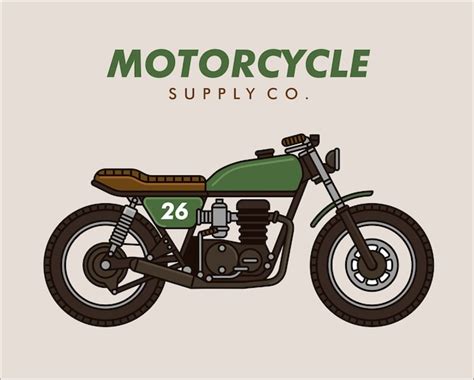 Premium Vector Classic Cafe Racer Motorcycle Vector Line Illustration