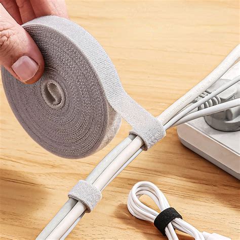 1m 3m 5m Fastening Tape Usb Cable Ties Reusable Hook And Loop Straps