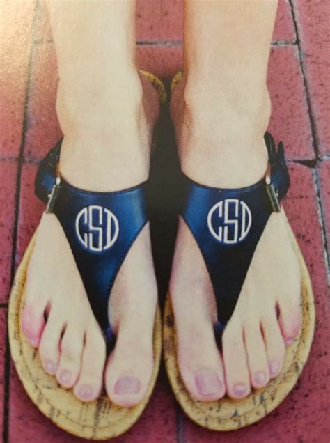 Monogrammed Sandals Monogram Sandals Flip Flops Summer Shoes Women