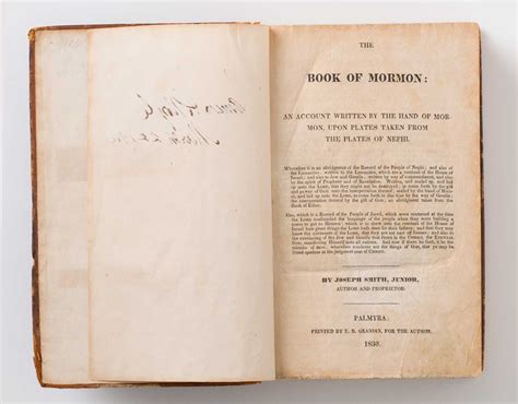 Book Of Mormon First Edition 1830