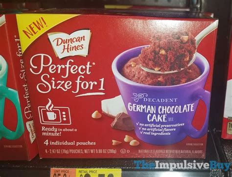 The cake had a deep chocolate taste, which the box mix was lacking. SPOTTED ON SHELVES: Duncan Hines Perfect Size for 1 Mixes - The Impulsive Buy