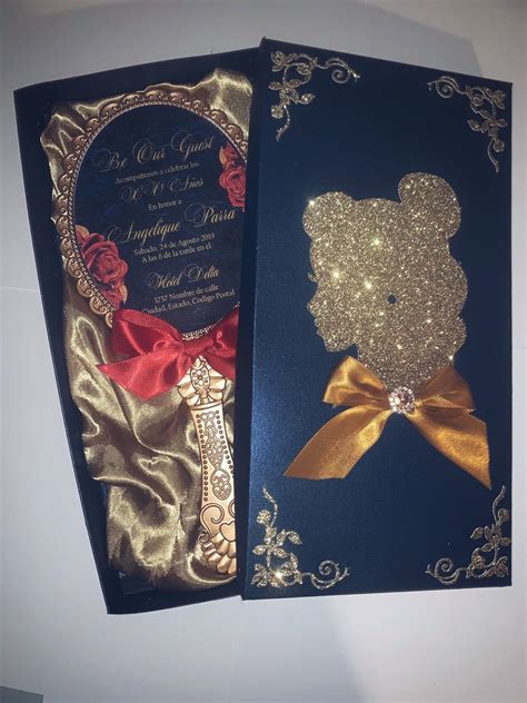 Beauty And The Beast Invitations For Wedding Quinceañera Sweet Six
