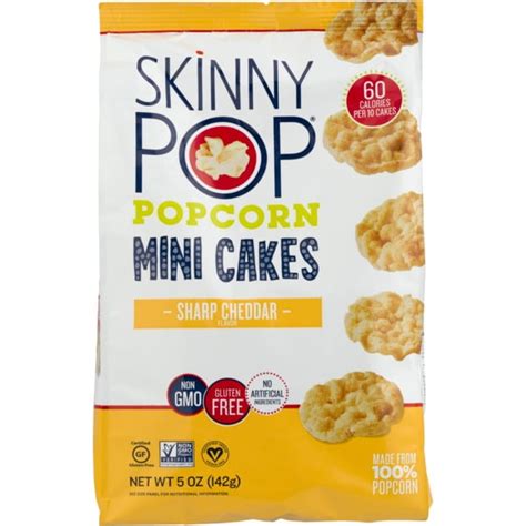 Skinnypop Mini Popcorn Cakes Sharp Cheddar 5 Oz
