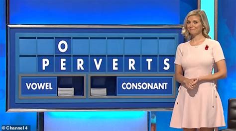 countdown s rachel riley is left red faced as she spells out perverts on show daily mail online