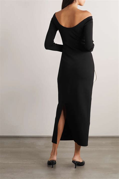Black Teresina Off The Shoulder Stretch Jersey Maxi Dress The Row