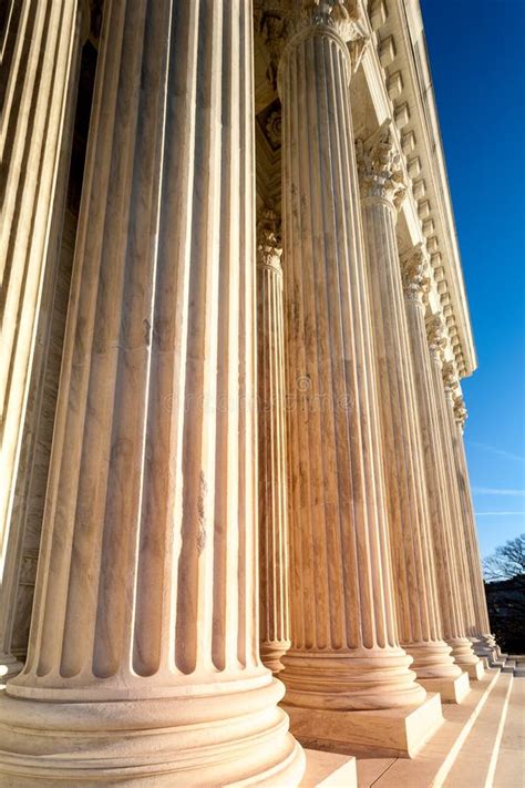 Columns At Us Supreme Court In Washington Dc Daytime Stock Image
