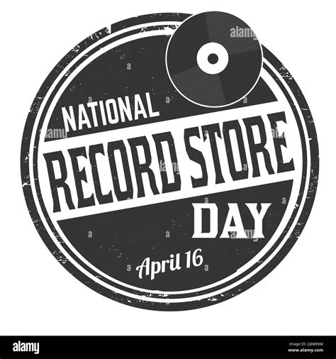 National Record Store Day Grunge Rubber Stamp On White Background