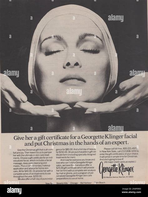 Georgette Klinger Facial Magazine Advertisement 1981 Paper Advert The