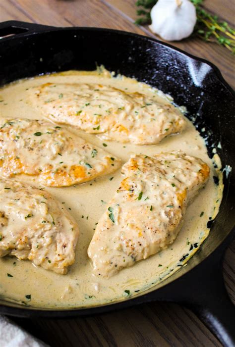 A chicken breast dinner doesn't have to be a boring dinner. Creamy Dijon Garlic Chicken | Recipe | Best healthy dinner ...