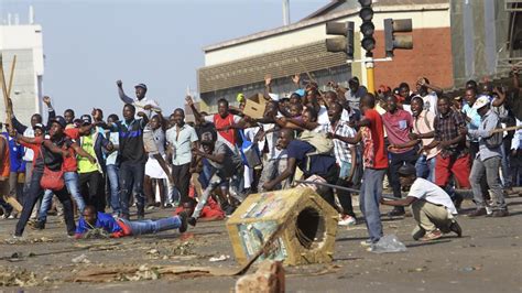 As Tensions Over Alleged Fraud In Election Erupt Zimbabwe Police Fires Water Cannon At