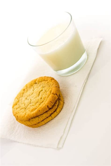 Plain Sugar Cookies And Glass Of Milk Stock Photo Image Of Milk